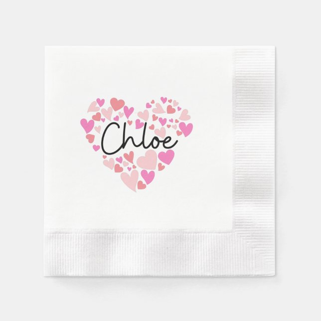 Serviette En Papier J'aime Chloe (Devant)