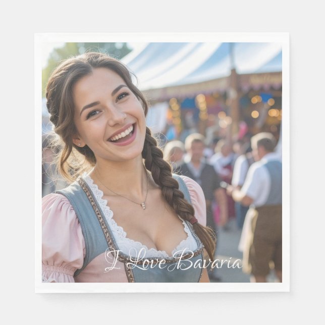 SERVIETTE EN PAPIER J'AIME LA BAVIÈRE (Devant)