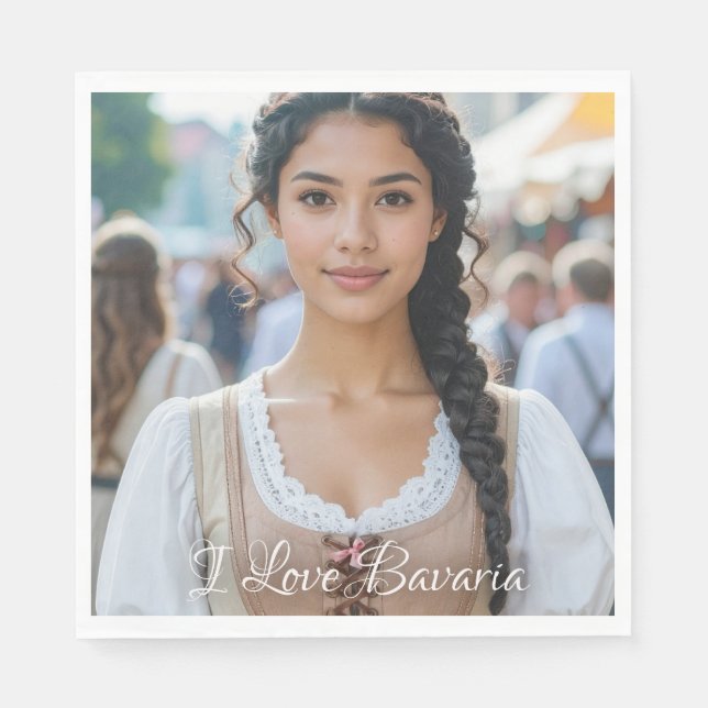 SERVIETTE EN PAPIER J'AIME LA BAVIÈRE (Devant)
