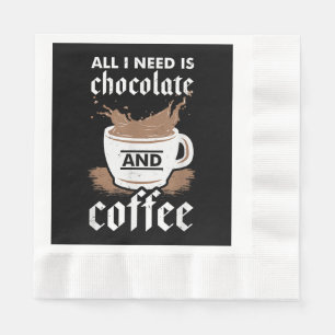 Serviette En Papier J'Aime Le Chocolat Et Le Café