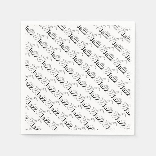 Serviette En Papier J'aime le jazz (Devant)