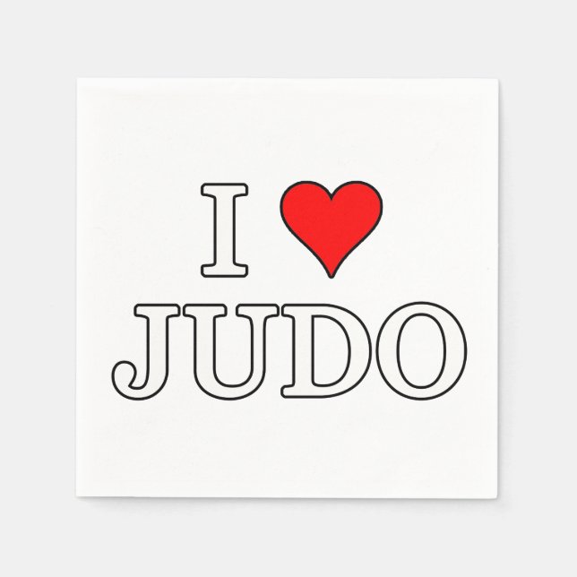 Serviette En Papier J'aime le judo (Devant)