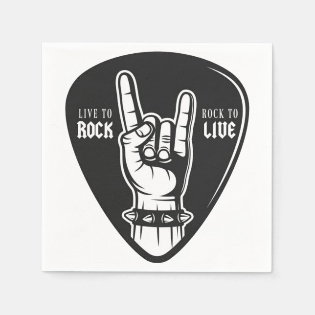 Serviette En Papier J'aime le rock (Devant)