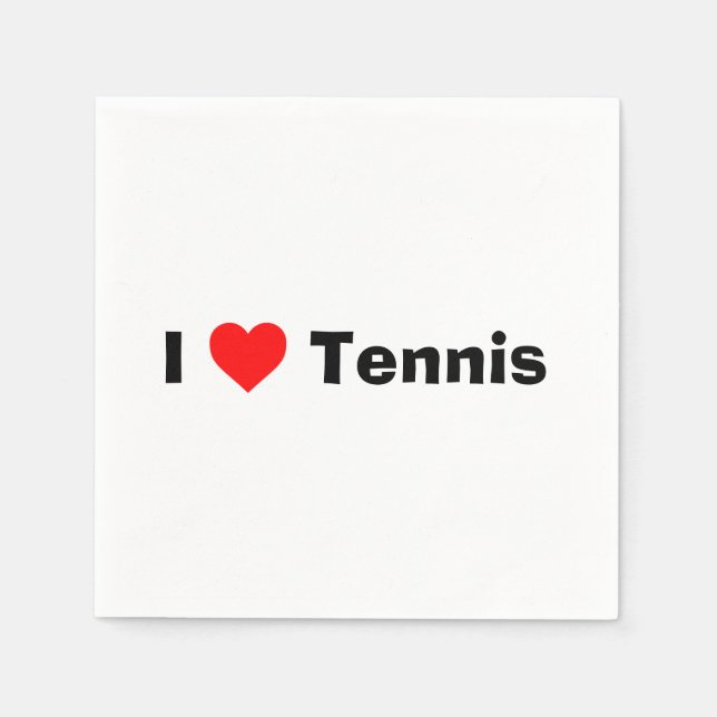 Serviette En Papier J'aime le tennis (Devant)
