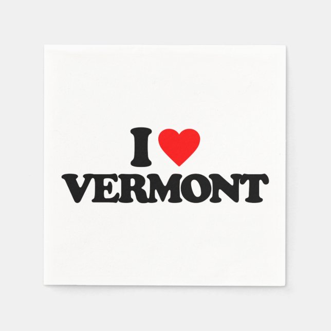 SERVIETTE EN PAPIER J'AIME LE VERMONT (Devant)