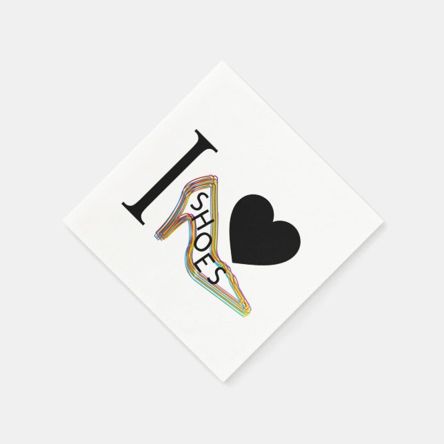 Serviette En Papier J'aime les chaussures (Coin)