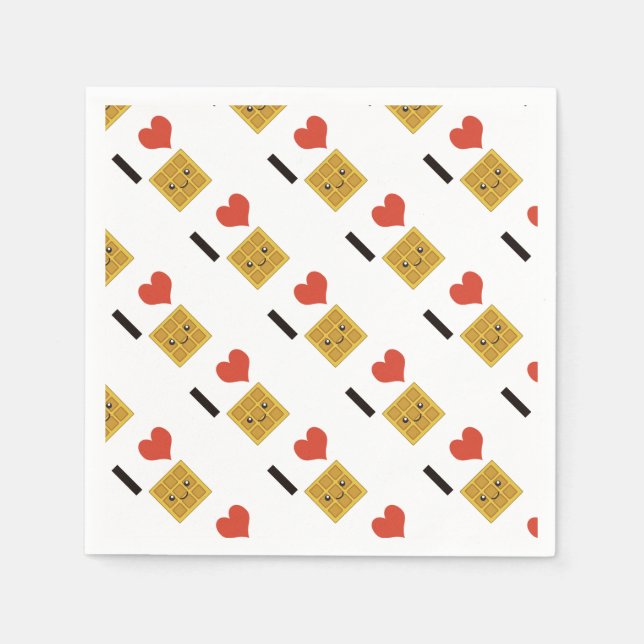 Serviette En Papier J'aime les gaufres (Devant)