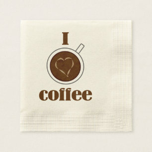 Serviette En Papier J'aime les serviettes de papier de coeur de Latte
