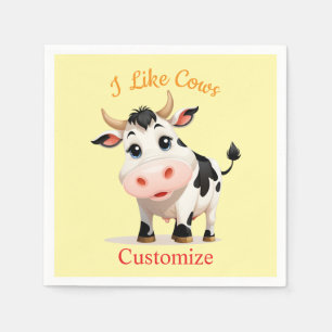 Serviette En Papier J'aime les vaches Art Thunder_Cove