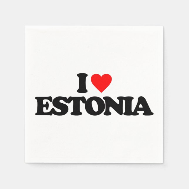 SERVIETTE EN PAPIER J'AIME L'ESTONIE (Devant)