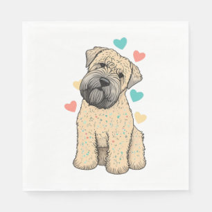 Serviette En Papier J'Aime Mon Coeur De Chien Faisant Du Terrier Doux