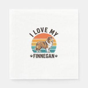 Serviette En Papier J'aime mon design de t-shirt vintage avec le nom F