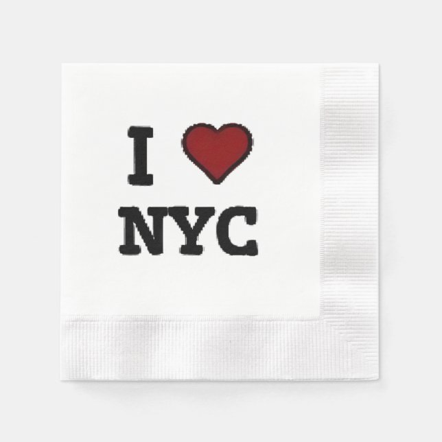Serviette En Papier J'aime NYC cœur (Devant)