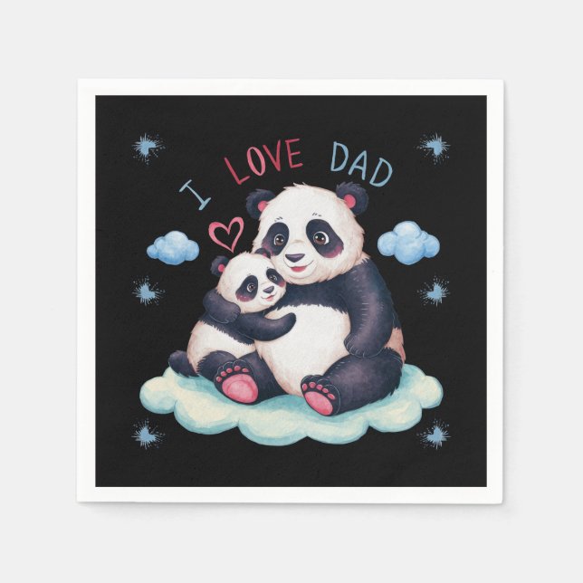 Serviette En Papier J'aime papa (Devant)