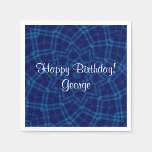 Serviette En Papier J'aime Plaid Blue