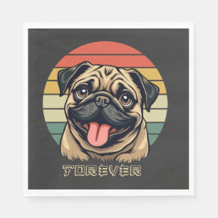 Serviette En Papier J'aime Pug pour toujours � Conception de amateur d