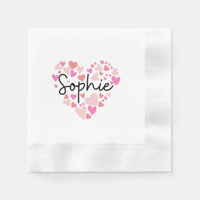 Serviette En Papier J'aime Sophie (Devant)