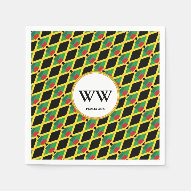 Serviette En Papier JAMAICA GHANA DRAPEAU Anniversaire Parti du double (Devant)