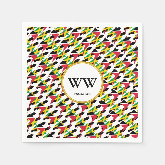 Serviette En Papier JAMAICA TRINIDAD DRAPEAU Anniversaire Parti du dou (Devant)