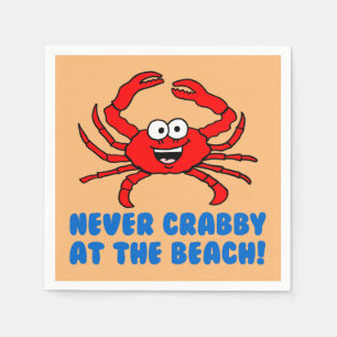 Serviette En Papier Jamais De Crabby À La Plage