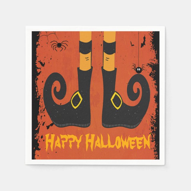 Serviette En Papier jambes de sorcière Halloween (Devant)