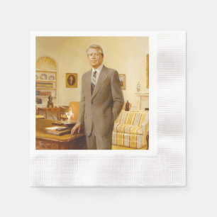 Serviette En Papier James Earl Carter peint le portrait du président a