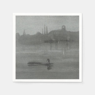 Serviette En Papier James Whistler - Nocturne : La Tamise à Battersea