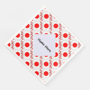 Serviette En Papier Japon et drapeau japonais carrelés avec votre nom