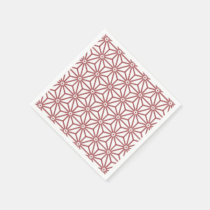 Serviette En Papier Japonais Yukata Rouge Blanc Jinbei Asanoha shinshu