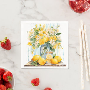 Serviette En Papier Jar à fleurs de citron d'été