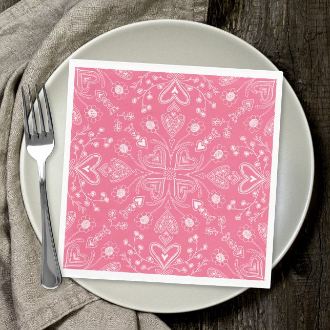 Serviette En Papier Jardin Boho Valentine (Créateur téléchargé)