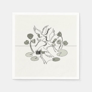 Serviette En Papier Jardin Botanique à l'Encre de Crane Lotus