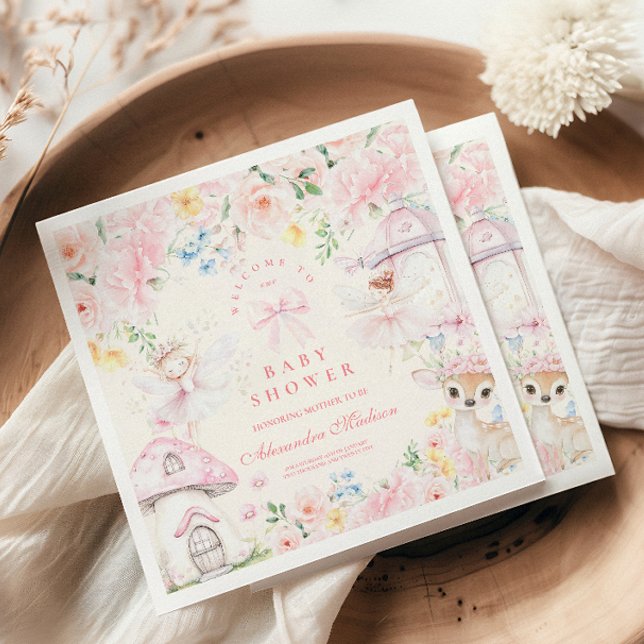 Serviette En Papier Jardin Chic Floral Fairy Princess Baby shower fill (Créateur téléchargé)