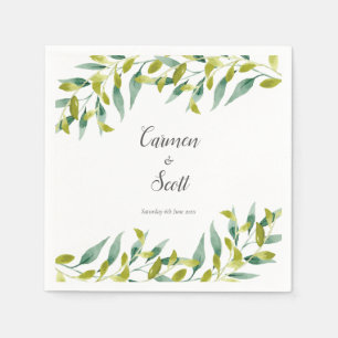 Serviette En Papier Jardin de campagne Mariage verdure d'eucalyptus