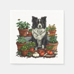 Serviette En Papier Jardin de Collie à la frontière