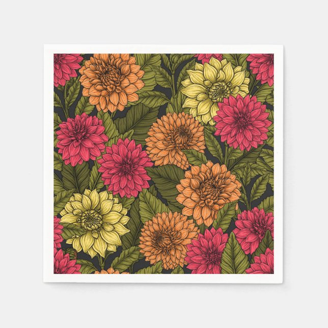 Serviette En Papier Jardin de Dahlia (Devant)