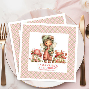 Serviette En Papier Jardin de fées pastel Fête d'anniversaire rose pâl