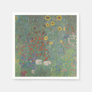 Serviette En Papier Jardin de ferme au tournesol floral vintage Klimt