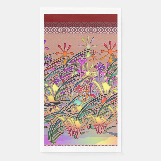 Serviette En Papier  Jardin de fleurs   (Devant)