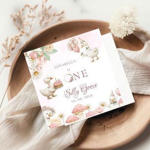 Serviette En Papier Jardin de fleurs d'oie soie Champignons 1er annive