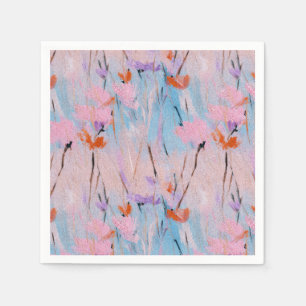 Serviette En Papier Jardin de fleurs sauvages à l'aquarelle pastel