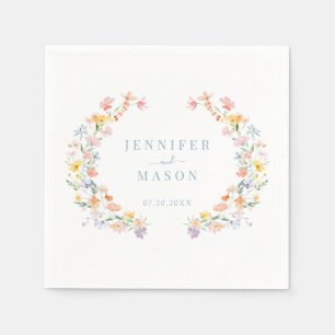Serviette En Papier Jardin de fleurs sauvages de prairie printanière M
