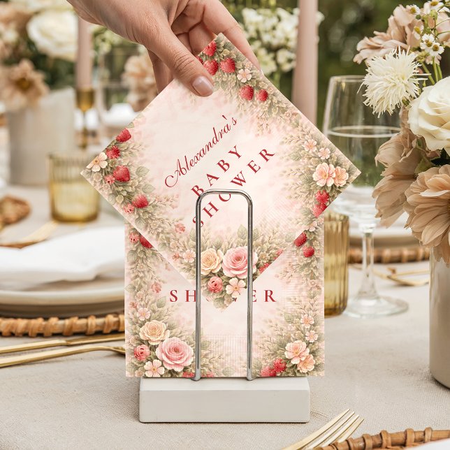Serviette En Papier Jardin de Fraises Sucré (Créateur téléchargé)