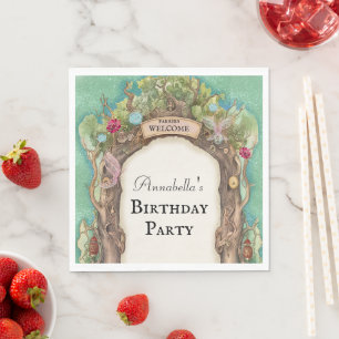 Serviette En Papier Jardin de la Fée de la Forêt Enchantée sur la Part