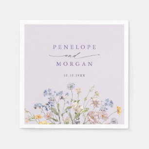 Serviette En Papier Jardin de mariage de prairie de fleurs sauvages de