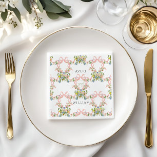Serviette En Papier Jardin de nœud floral Élégant Rustique Photo Maria