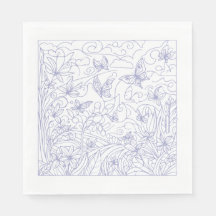 Jardin de papillons bleu