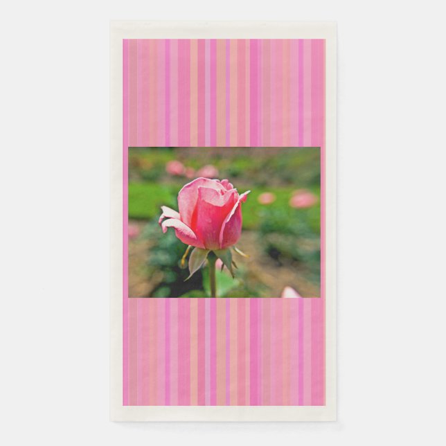 Serviette En Papier Jardin de roses roses (Devant)