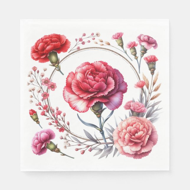 Serviette En Papier Jardin de roses rouges  (Devant)