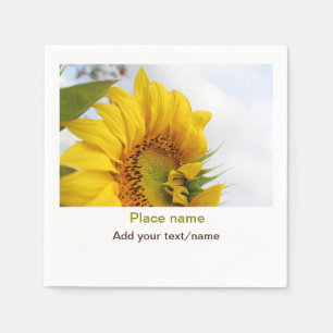 Serviette En Papier jardin de tournesols jaunes ajouter photo texte no